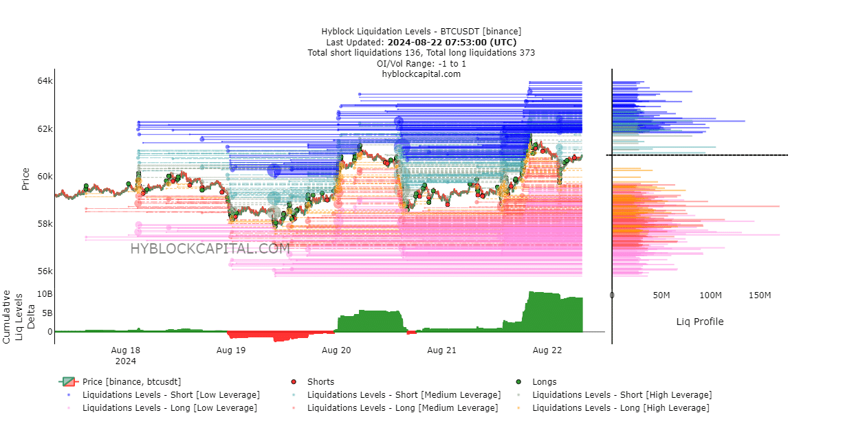 BTC liquidation chart