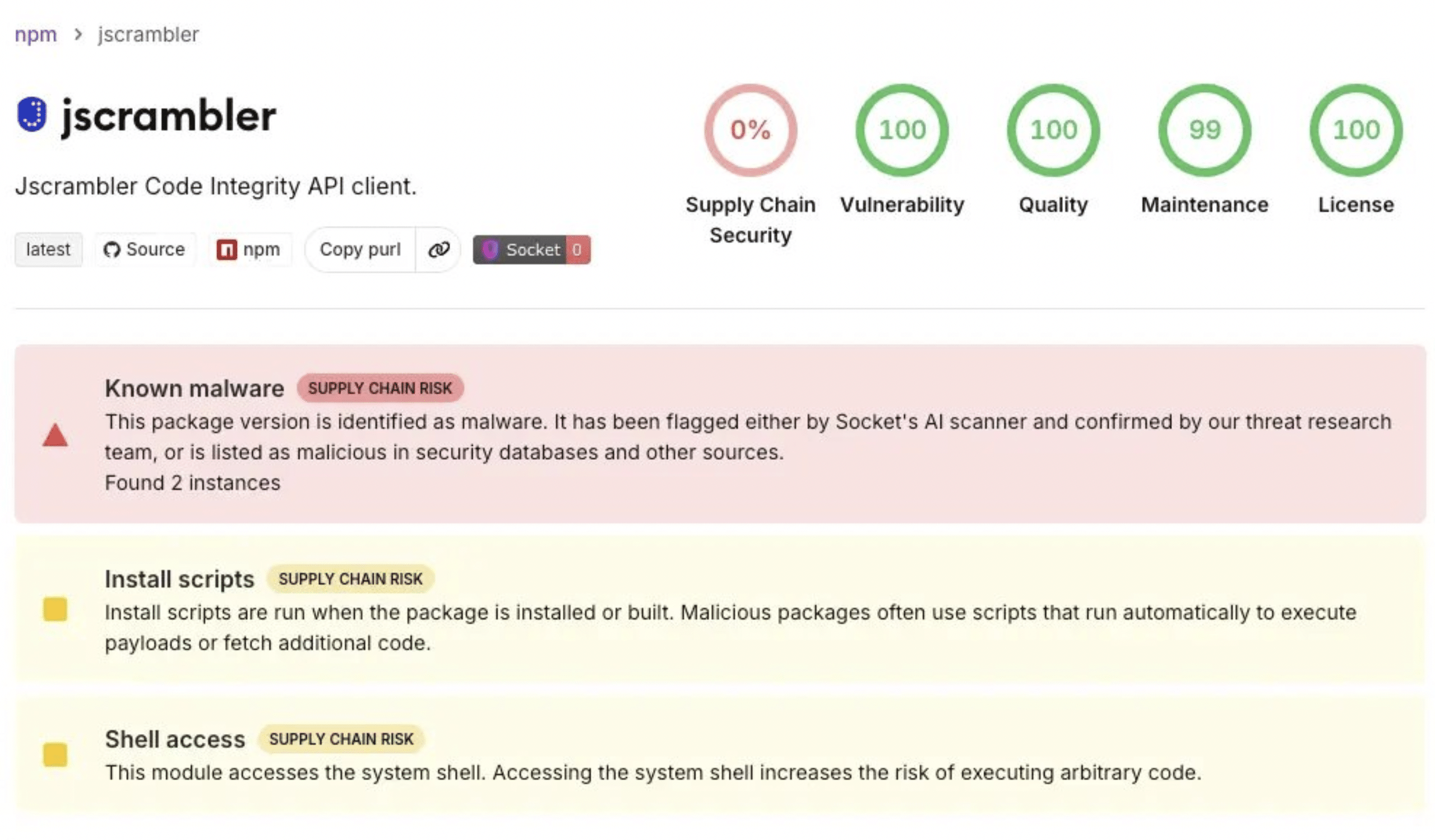 compromised jscrambler@8.14.0 release