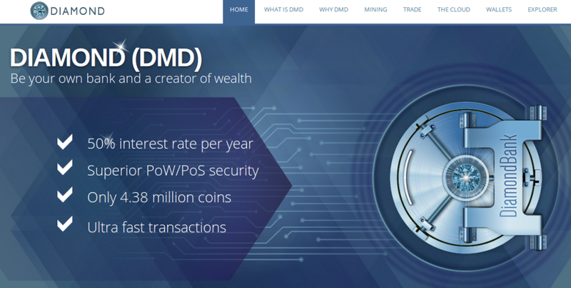 After Two Years of Development, Bitcoin Alternative Diamond Coin (DMD) Offers 50 Annual Interest 1