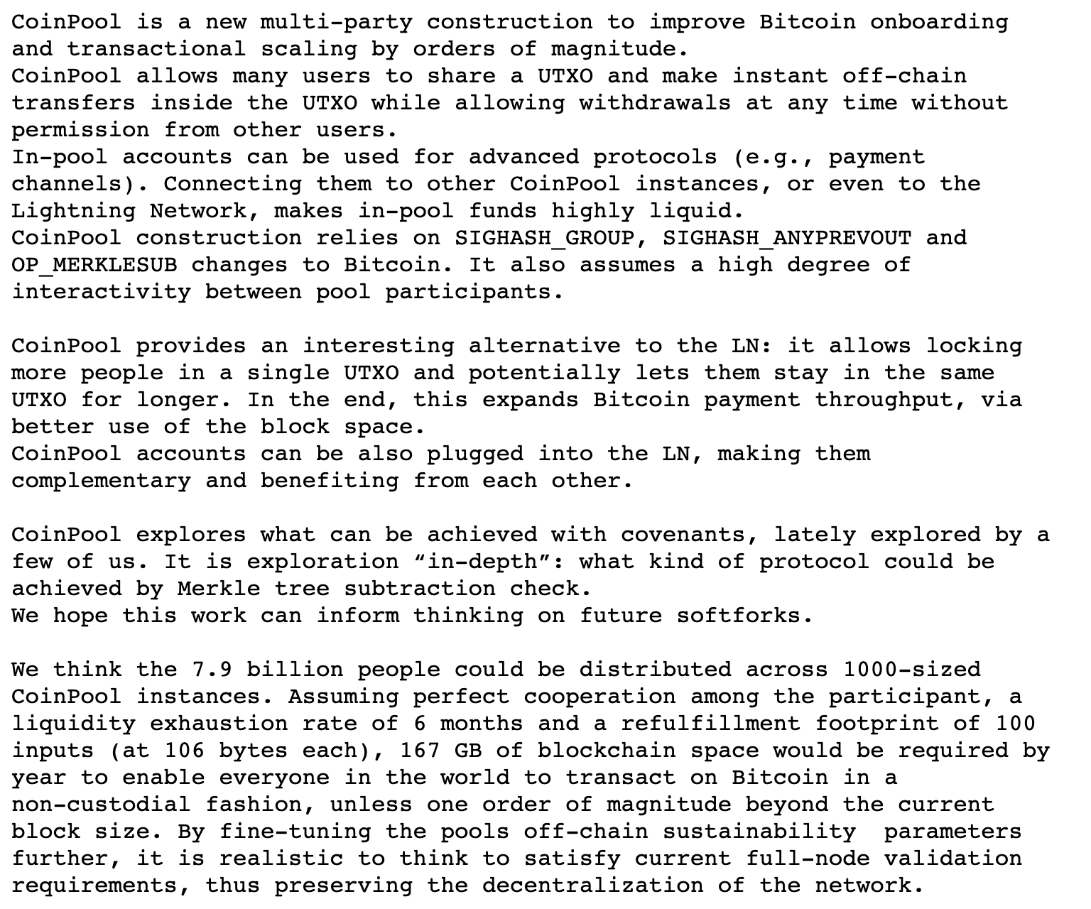 CoinPool: A New Design To Scale Bitcoin And Improve Privacy 2