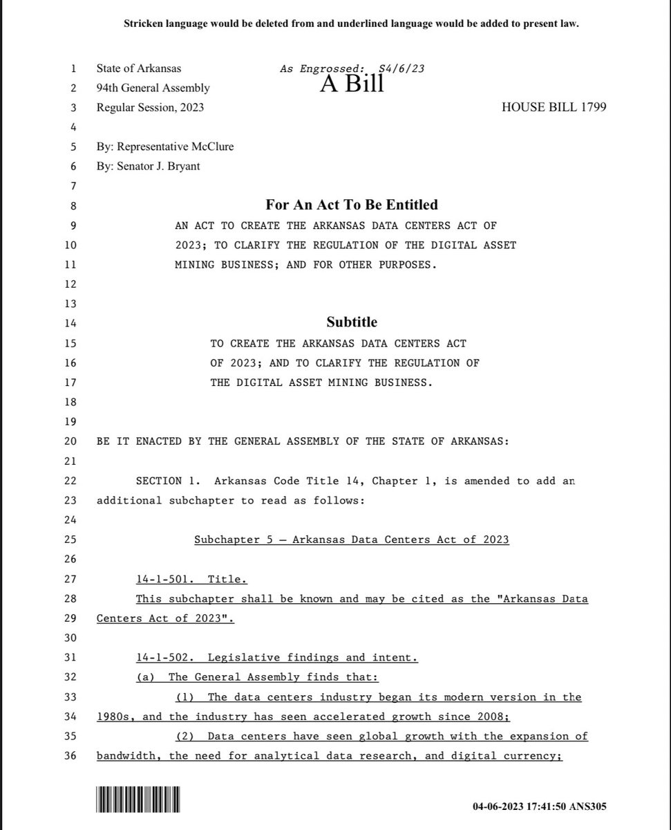Arkansas House And Senate Pass Bill Protecting Right To Mine Bitcoin, Goes To Governor For Approval 2