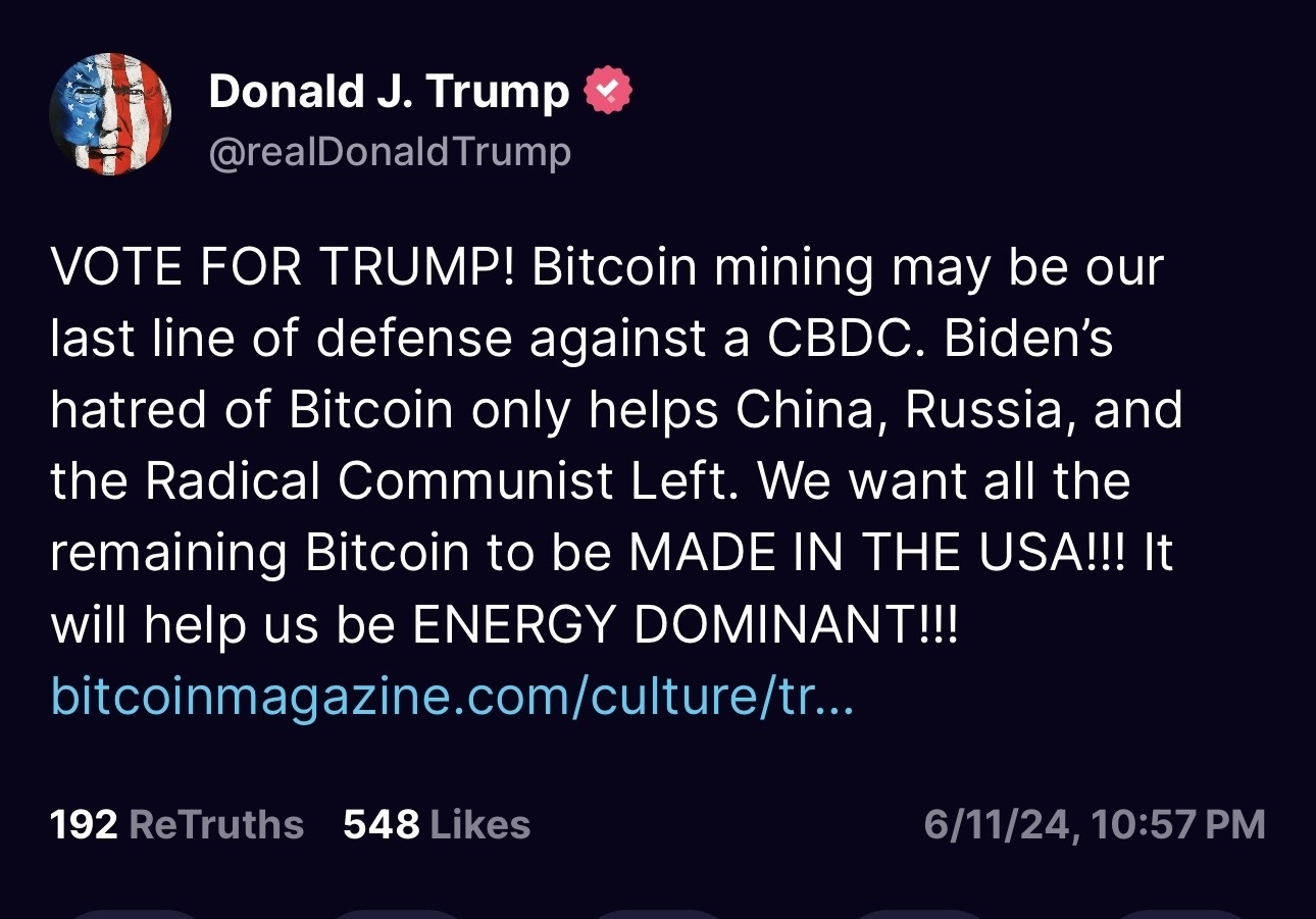 Donald Trump Commits to Championing Bitcoin Mining in DC 1