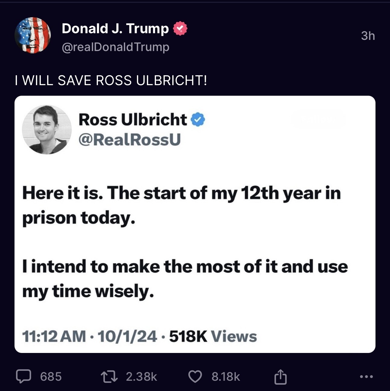 Trump Is Winning And We’re Closer Than Ever to Freeing Ross: NIKOLAUS 2