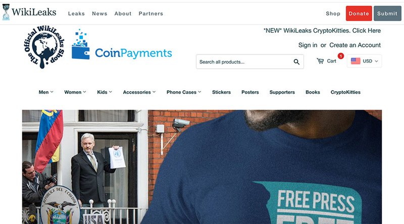 WikiLeaks Store Loses Coinbase Support, Still Processing Sales 1