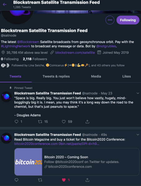 Messaging via Blockstream’s Satellite: Lightning’s Killer App? 7