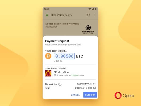 Opera Launches Support for Bitcoin Payments on Its Android Browser 3