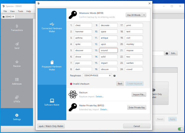How To Whirlpool Your Bitcoin On Desktop With Sparrow Wallet 11