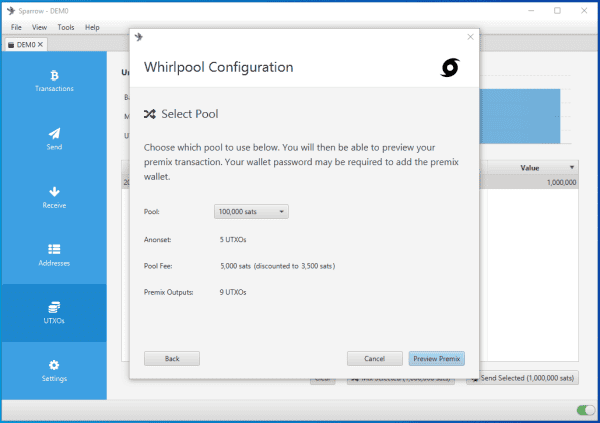 How To Whirlpool Your Bitcoin On Desktop With Sparrow Wallet 19
