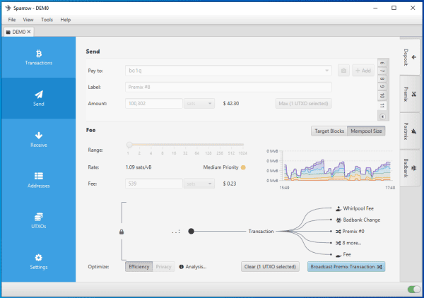 How To Whirlpool Your Bitcoin On Desktop With Sparrow Wallet 20