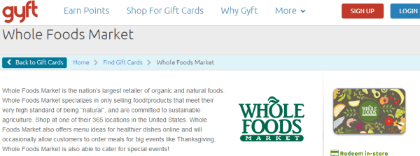 Thoughts on Gyft adding Whole Foods to their Retail List 1