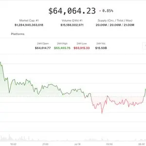 Bitcoin pulls back to $64,000 after hitting monthly high as bears take control