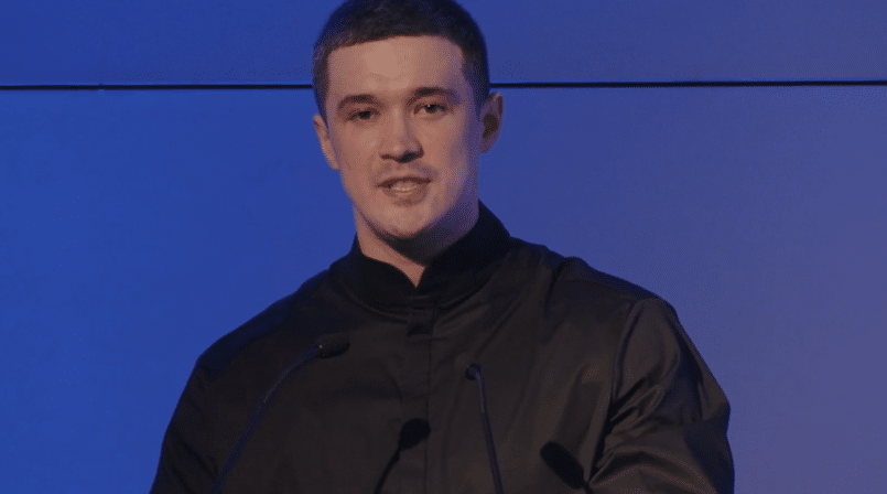 Mykhailo Fedorov, Ukraine’s Deputy Prime Minister and Minister of Digital Transformation, speaking at an event earlier this year.
