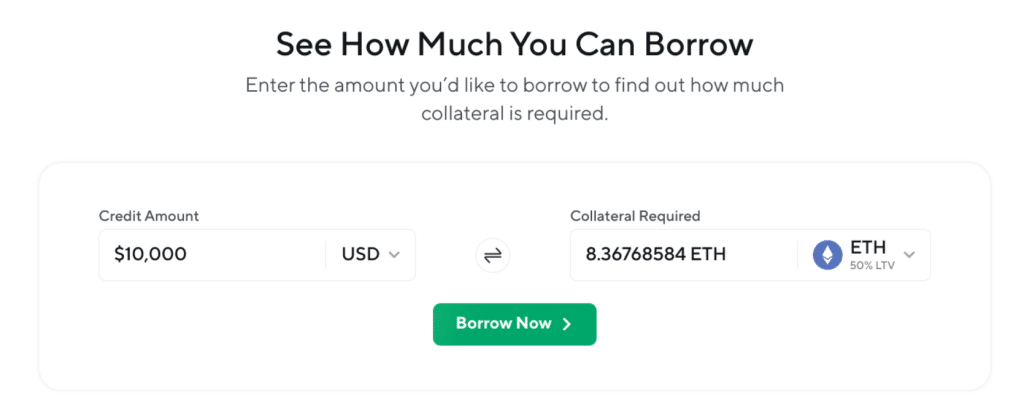 nexo borrowing collateral needed