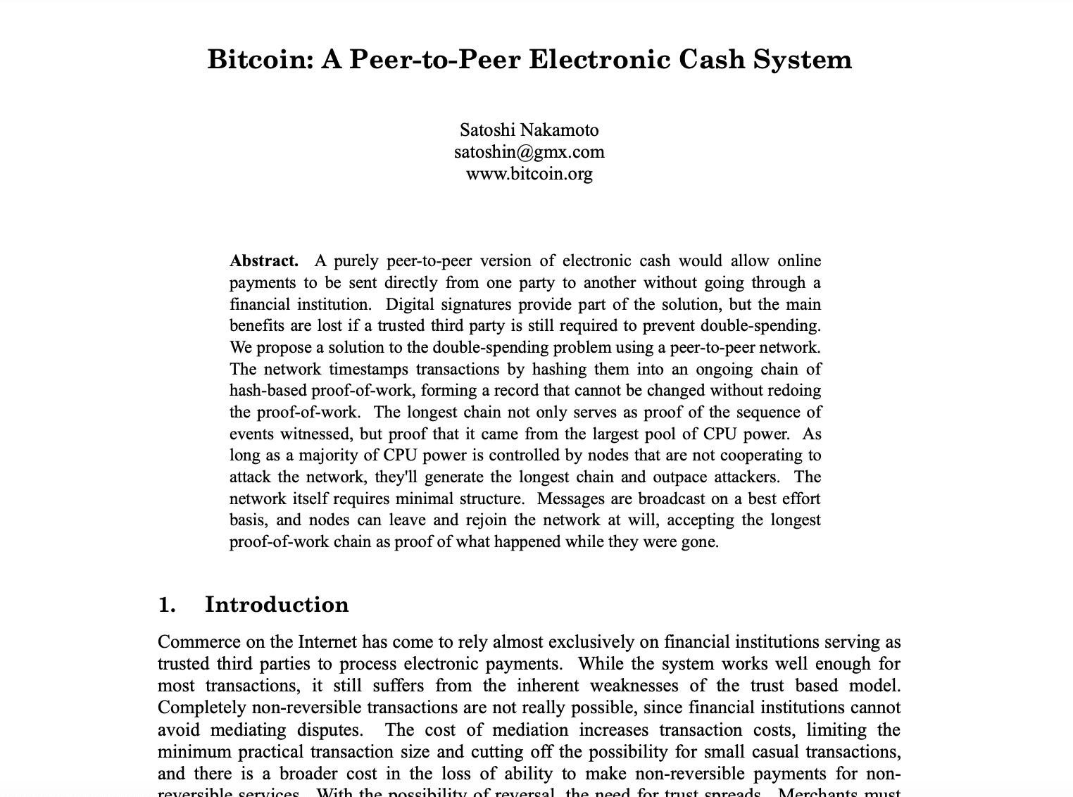 Bitcoin whitepaper 