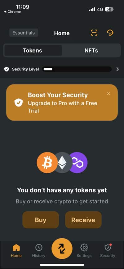 Zengo wallet app security features