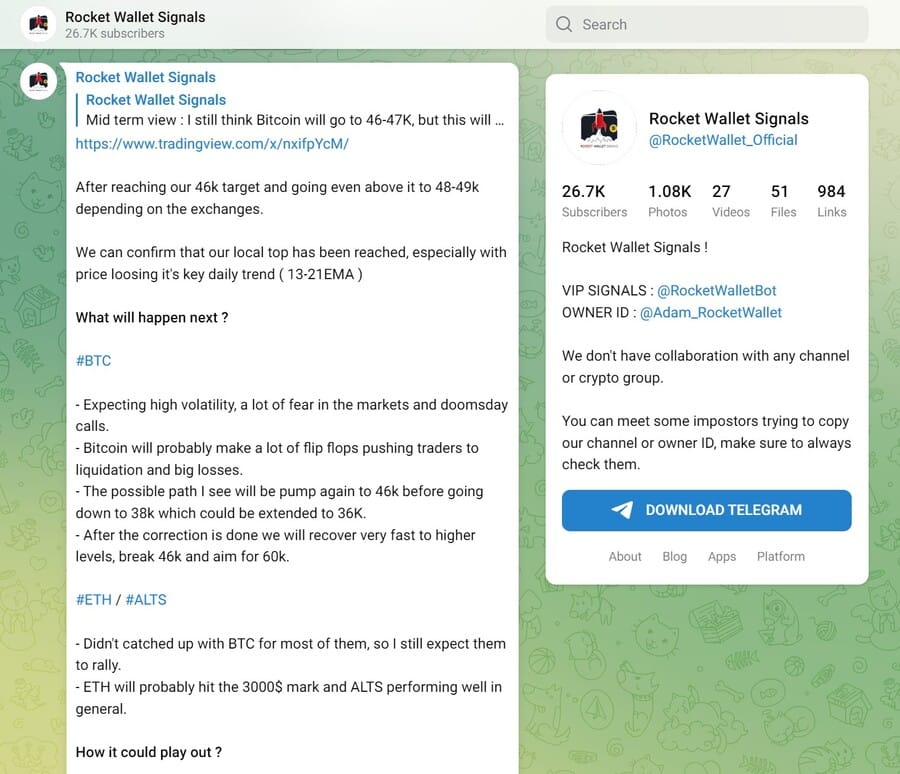 Rocket Wallet Signals