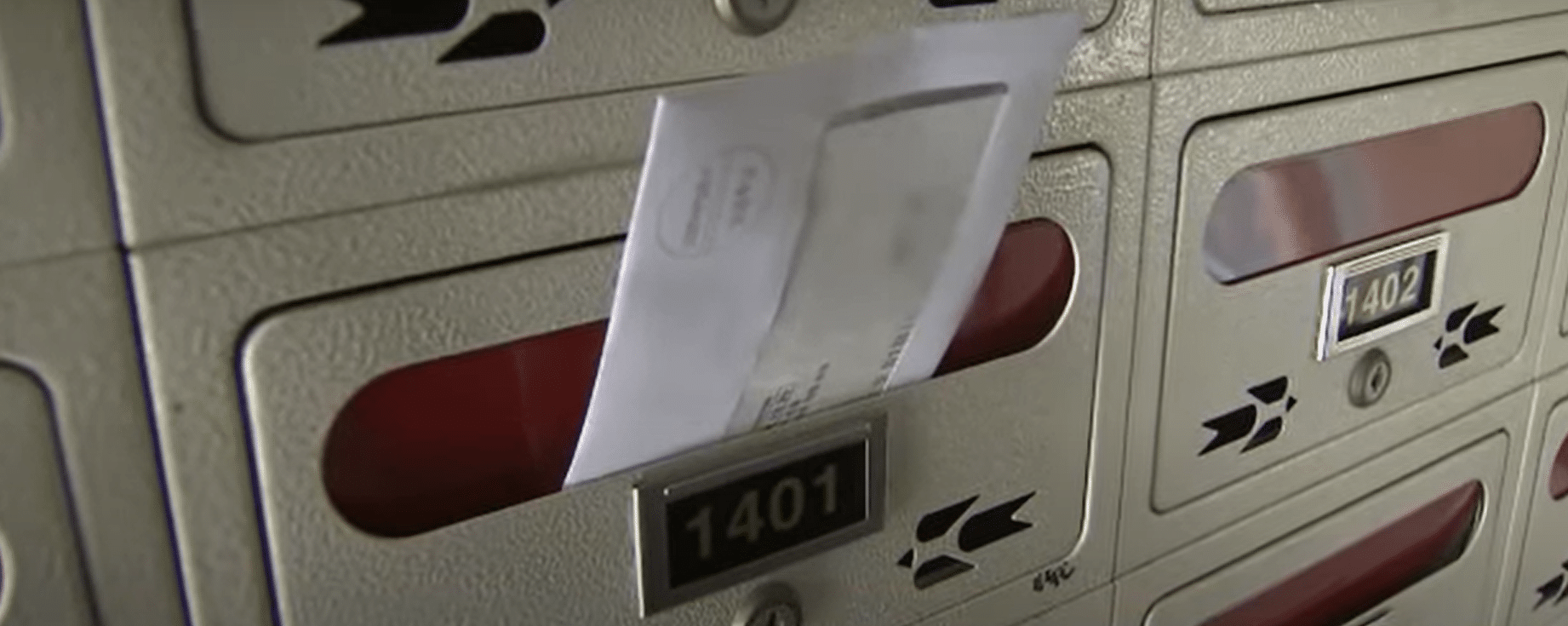 A bank of South Korean apartment complex mailboxes.