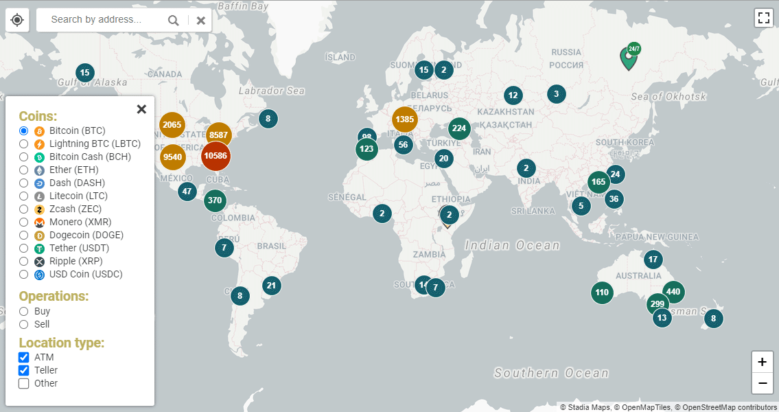 Bitcoin ATM Map