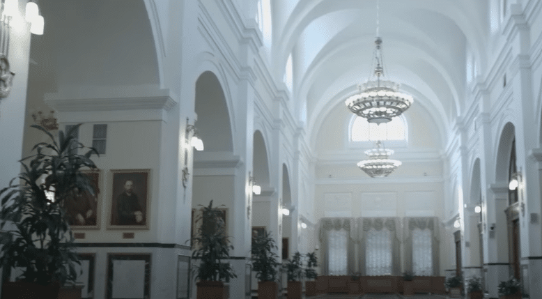 The main hall of the Russian Central Bank complex in Moscow.