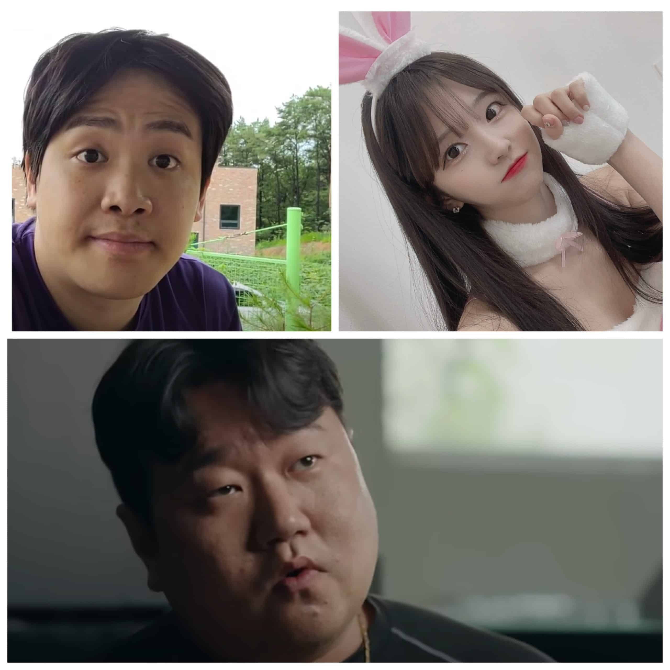 A montage of South Korean celebrities accused of having ties with Winnerz &ndash; the YouTuber Oking, model and social media star Park Min-jung, and the comedian Na Sun-uk.
