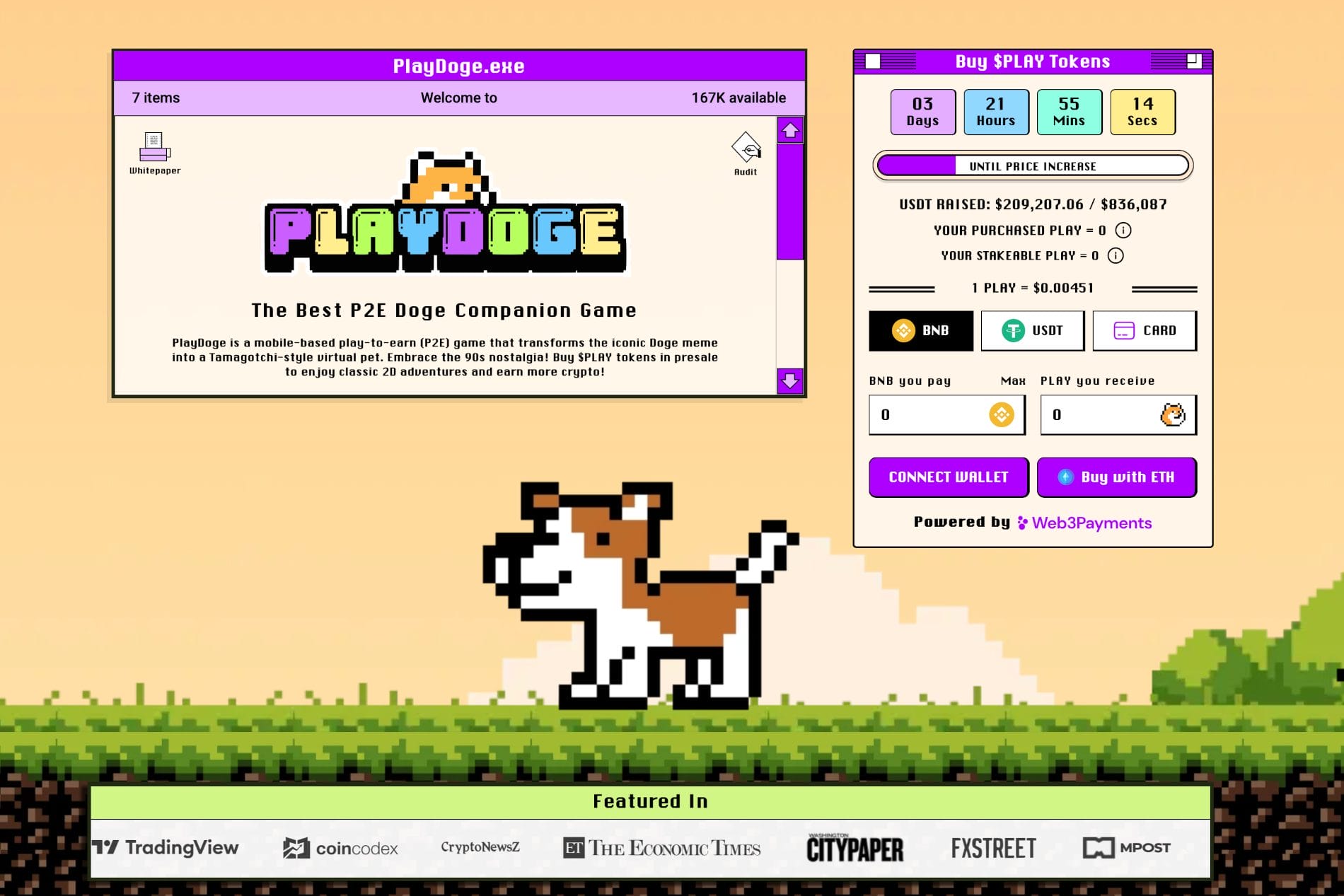 PlayDoge presale ticker.