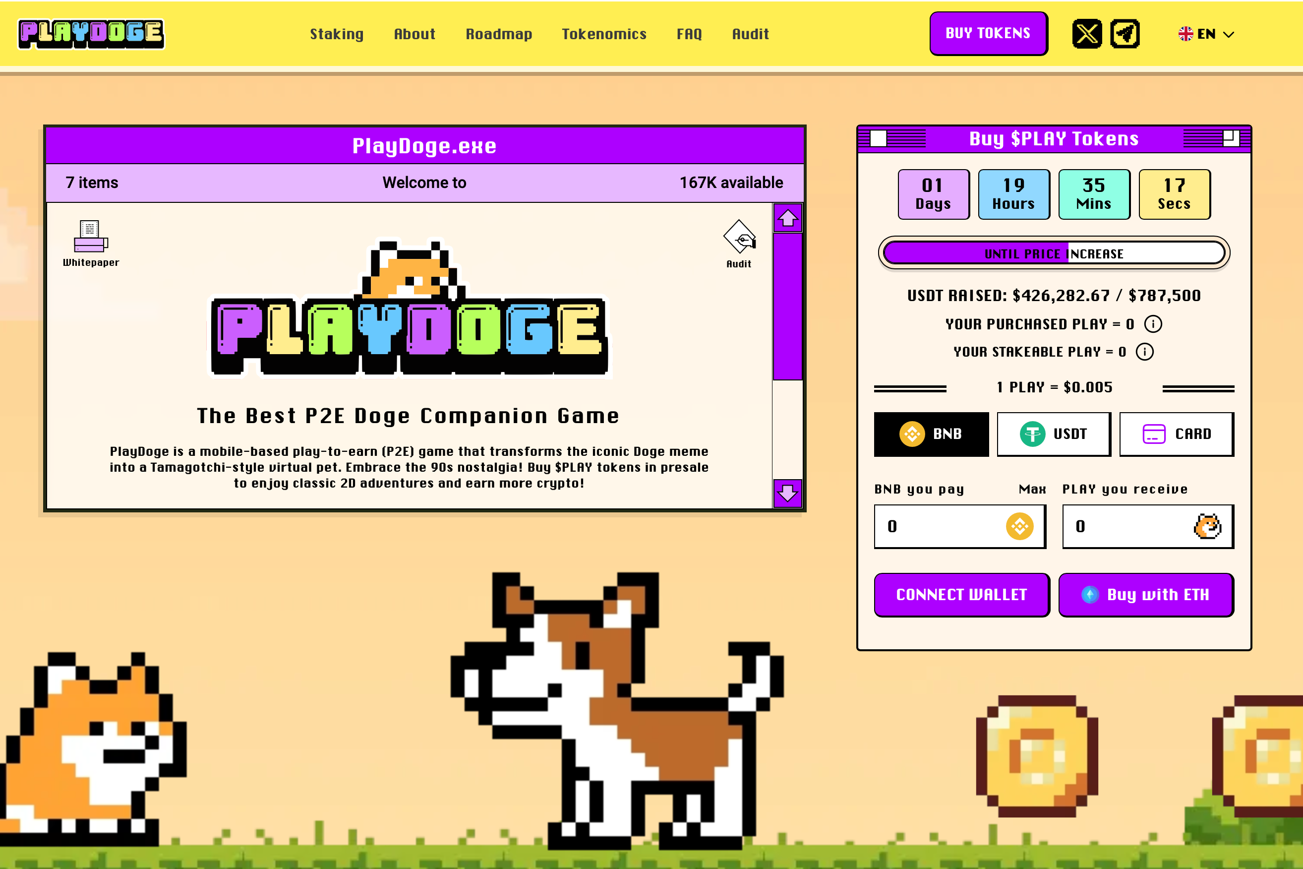 PlayDoge presale page.