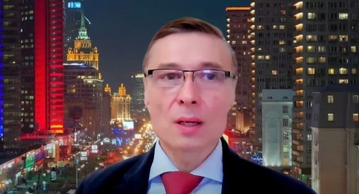 Valery Petrov, Vice President of the Russian Association of Crypto Industry and Blockchain (RACIB), speaking in 2023.