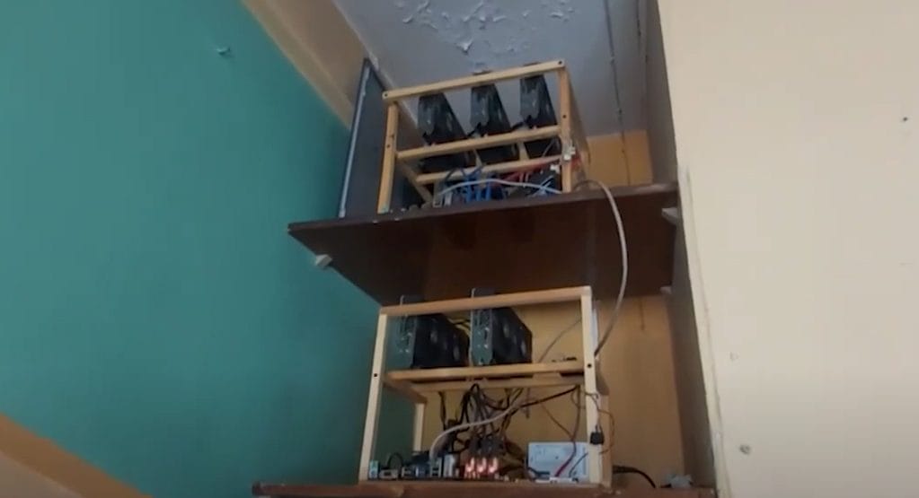 A suspected illegal crypto mining &ldquo;farm&rdquo; in Russia.