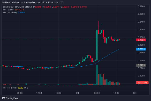 المخطط البياني لسعر عملة SLERF - المصدر: TradingView