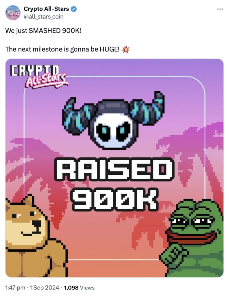 Crypto All-Stars presale tweet.