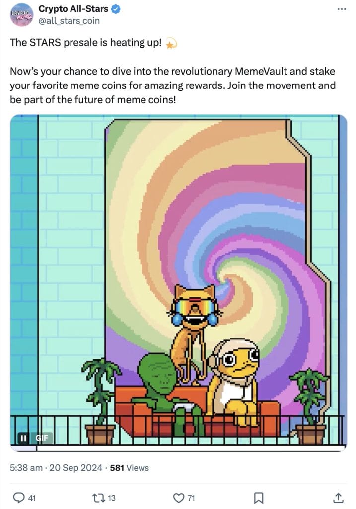 Crypto All-Stars tweet.