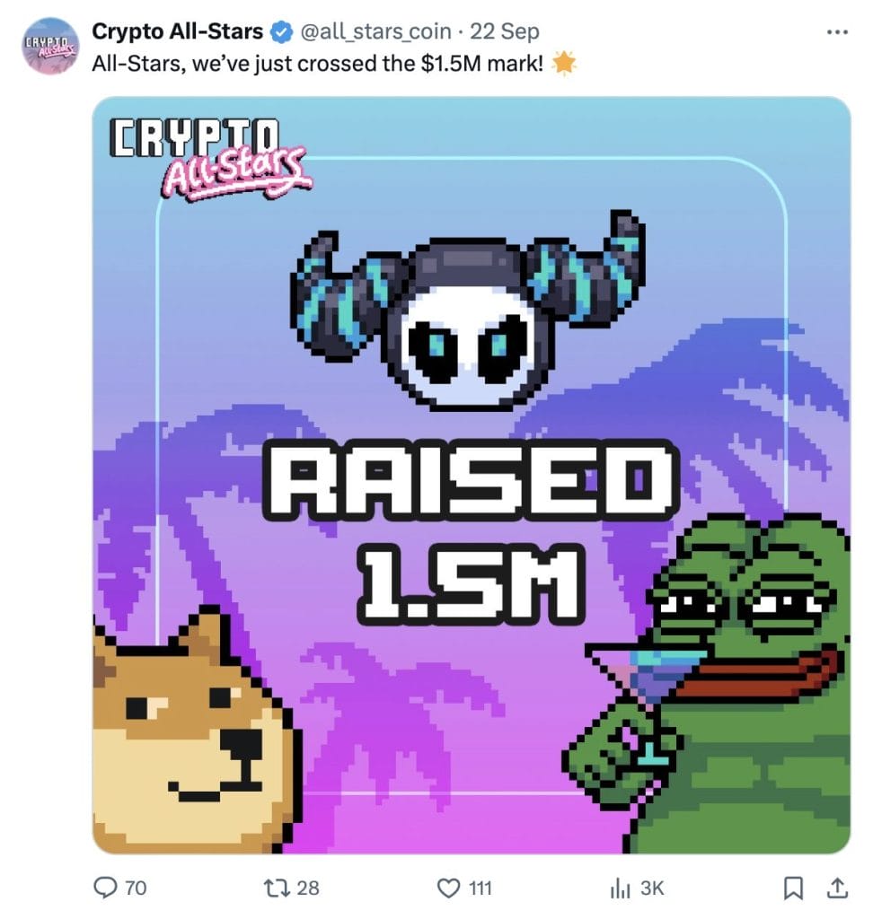 Crypto All-Stars tweet.