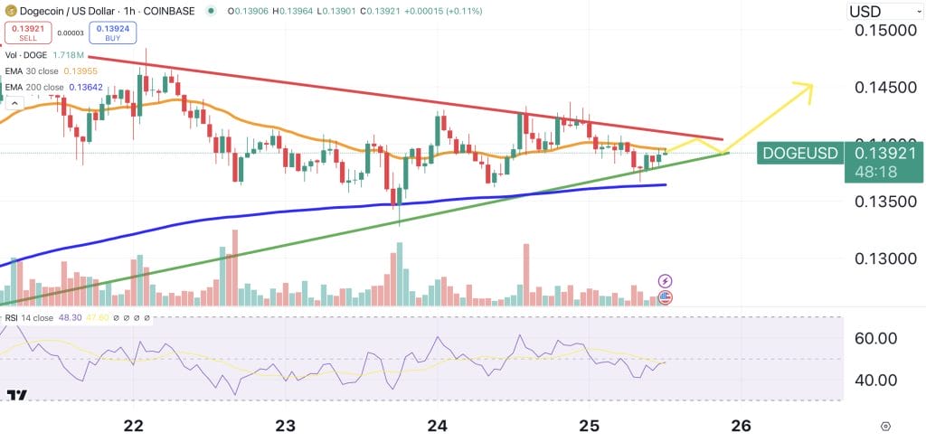 Dogecoin price chart.