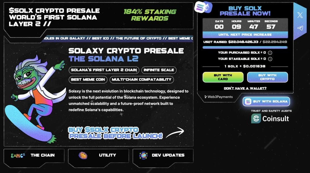 Solaxy presale page.