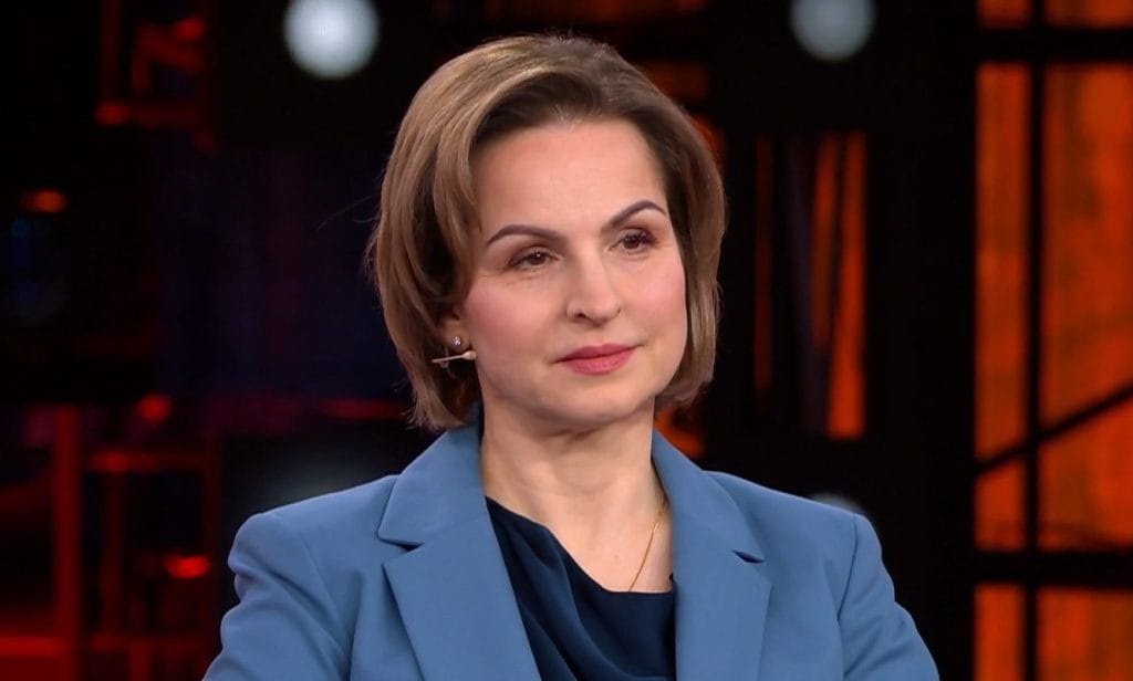 Alla Bakina, head of the national payment system department at the Russian Central Bank, speaking on the Pyerviy Canal TV show ‘Antifake.’