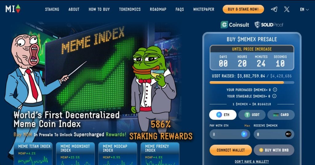 meme index raises $6.8 million