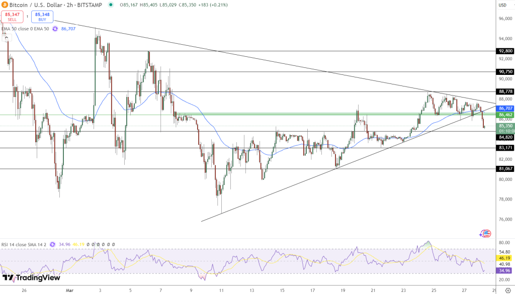 Bitcoin fiyat grafiği.