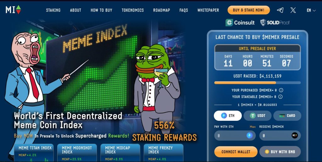 meme index ön satış sayfası.