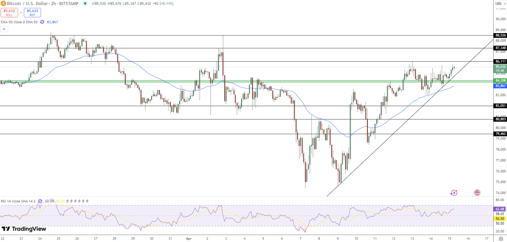 Bitcoin fiyat grafiği.