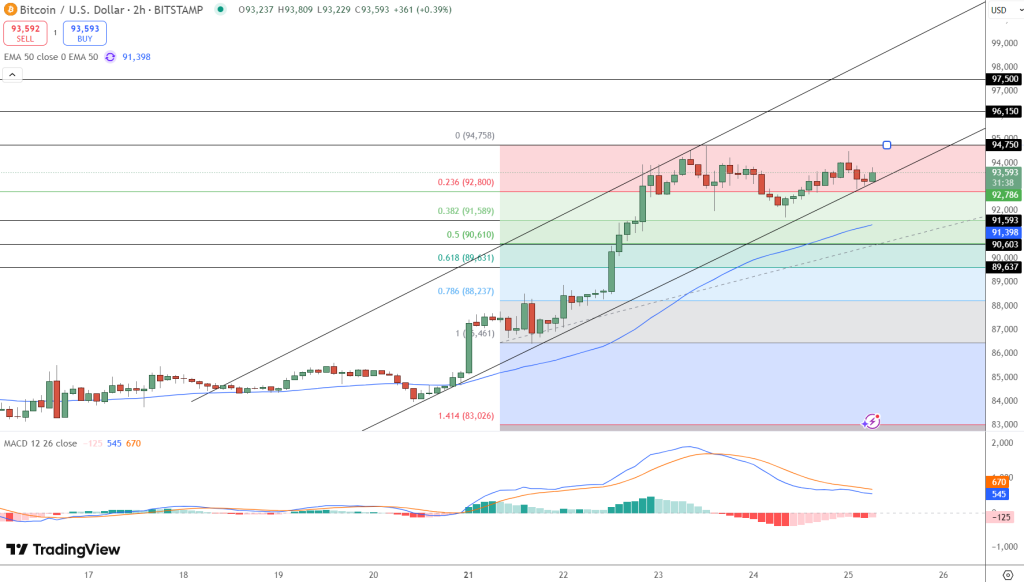Bitcoin fiyat grafiği.