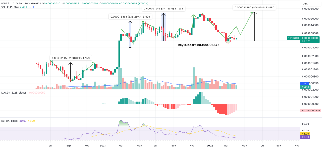 pepe fiyat grafiği.