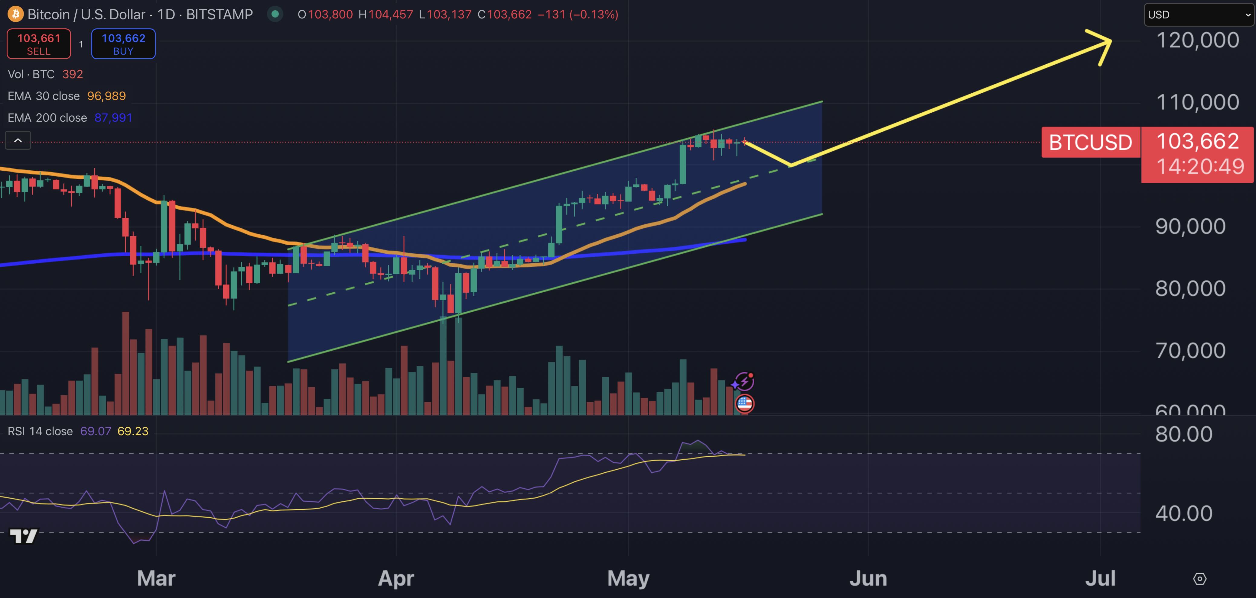 Bitcoin fiyat grafiği