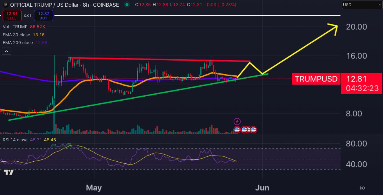 Trump Coin fiyat grafiği.
