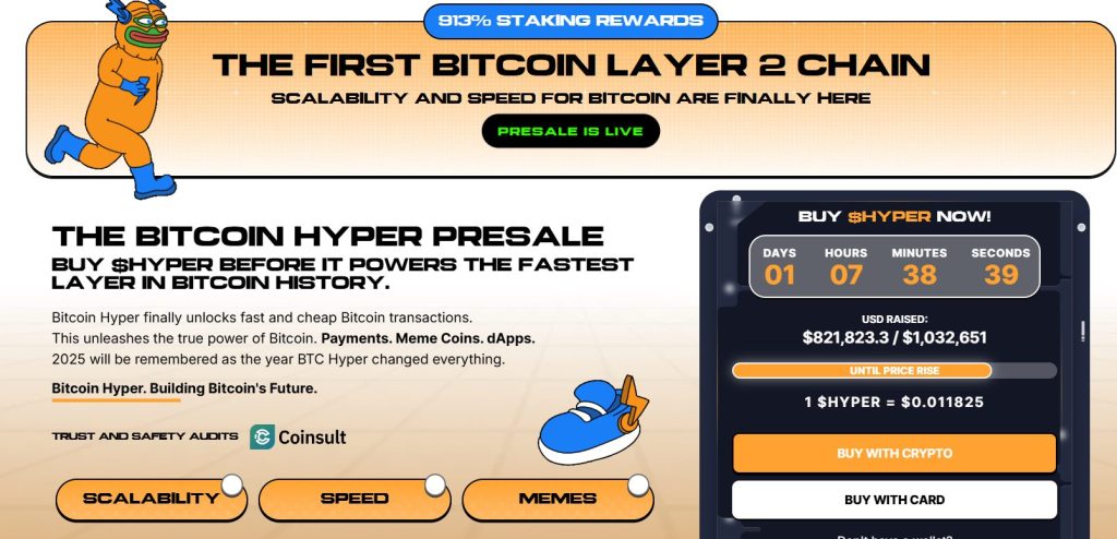 الصفحة الرئيسية لموقع اكتتاب Bitcoin Hyper