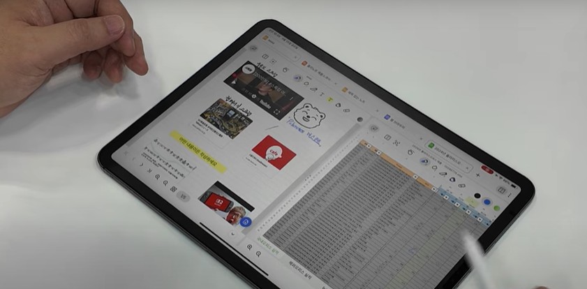 Polaris Office software running on a tablet PC.