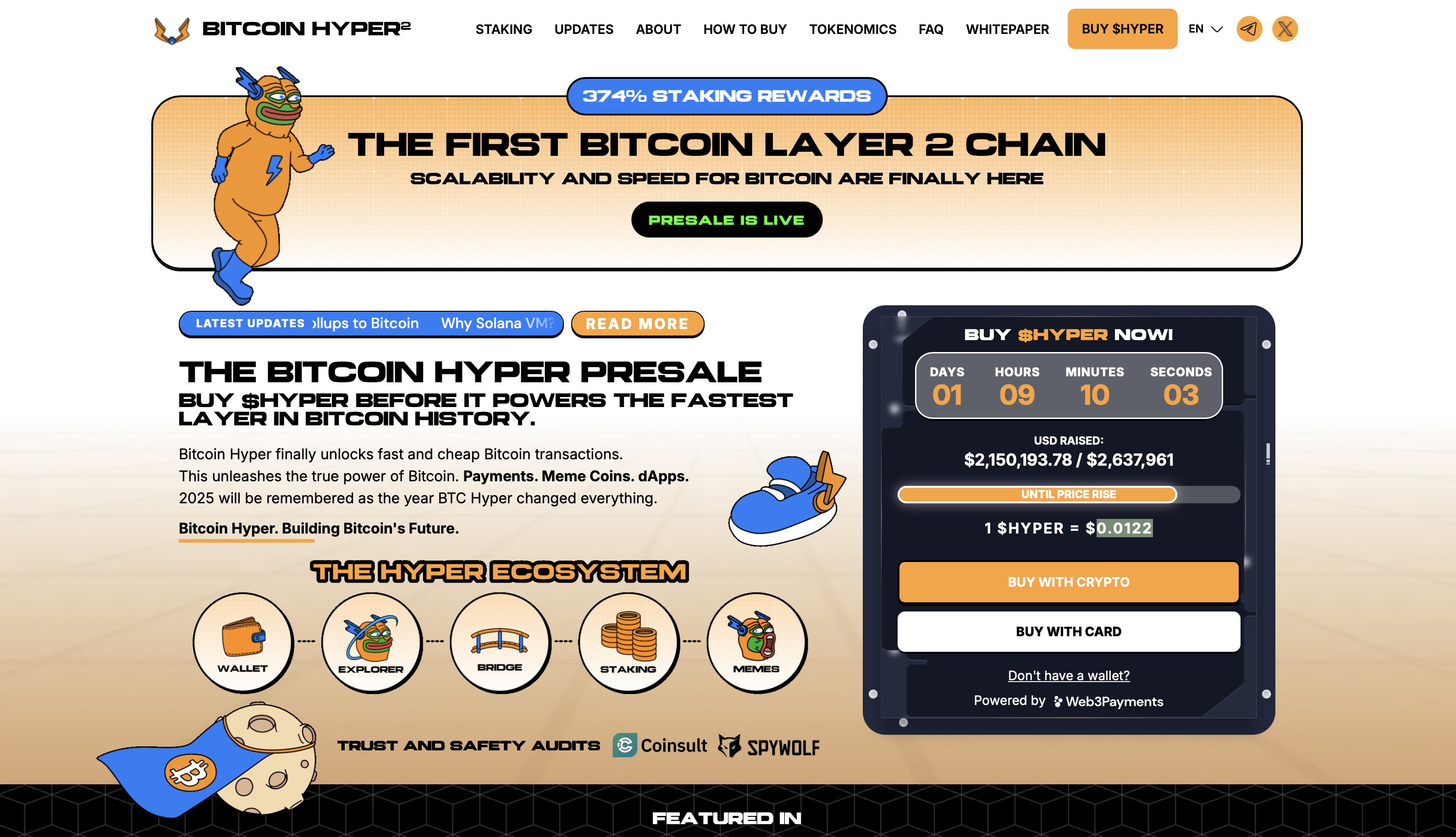 Bitcoin Hyper presale page.
