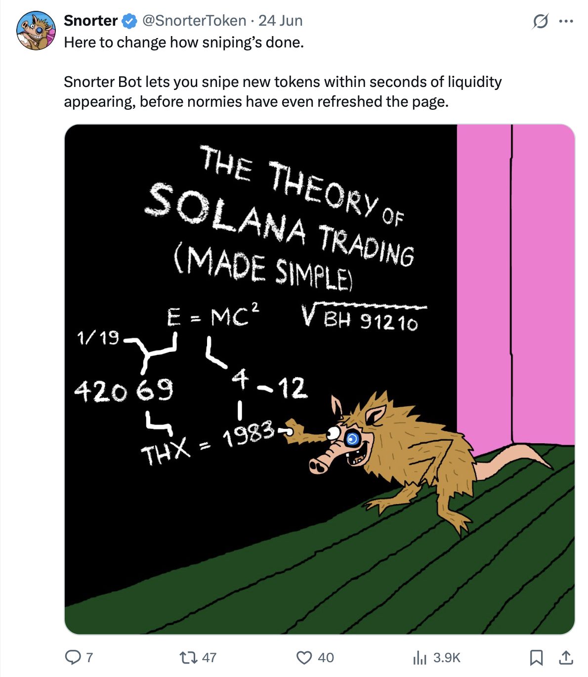Snorter token tweet.