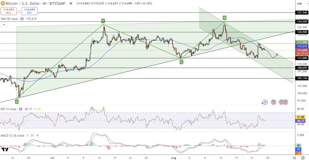 Bitcoin hintaennuste kaavio 25.8.20225
