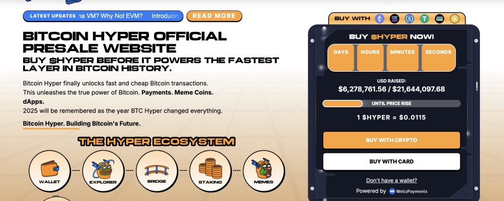 أداة اكتتاب عملة بيتكوين هايبر وبيانات أخرى