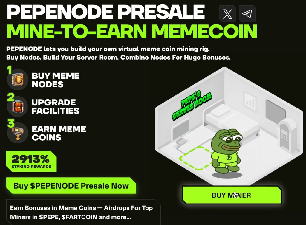 واجهة  اكتتاب عملة بيبي نود بآلية التعدين مقابل الكسب مع خطوات الشراء والمكافآت